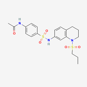 molecular formula C20H25N3O5S2 B6512320 N-(4-{[1-(propane-1-sulfonyl)-1,2,3,4-tetrahydroquinolin-7-yl]sulfamoyl}phenyl)acetamide CAS No. 946293-40-9