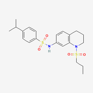 molecular formula C21H28N2O4S2 B6512351 4-(propan-2-yl)-N-[1-(propane-1-sulfonyl)-1,2,3,4-tetrahydroquinolin-7-yl]benzene-1-sulfonamide CAS No. 946353-07-7