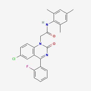 2-[6-chloro-4-(2-fluorophenyl)-2-oxo-1,2-dihydroquinazolin-1-yl]-N-(2,4,6-trimethylphenyl)acetamide