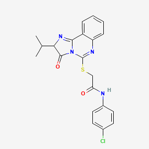 molecular formula C21H19ClN4O2S B6512384 N-(4-chlorophenyl)-2-{[3-oxo-2-(propan-2-yl)-2H,3H-imidazo[1,2-c]quinazolin-5-yl]sulfanyl}acetamide CAS No. 1052666-78-0