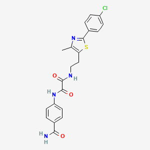 N'-(4-carbamoylphenyl)-N-{2-[2-(4-chlorophenyl)-4-methyl-1,3-thiazol-5-yl]ethyl}ethanediamide