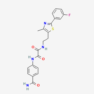 N'-(4-carbamoylphenyl)-N-{2-[2-(3-fluorophenyl)-4-methyl-1,3-thiazol-5-yl]ethyl}ethanediamide