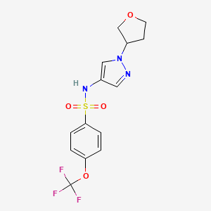 molecular formula C14H14F3N3O4S B6512464 N-[1-(oxolan-3-yl)-1H-pyrazol-4-yl]-4-(trifluoromethoxy)benzene-1-sulfonamide CAS No. 1797984-56-5