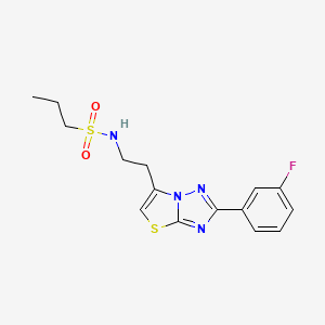 molecular formula C15H17FN4O2S2 B6512473 N-{2-[2-(3-fluorophenyl)-[1,2,4]triazolo[3,2-b][1,3]thiazol-6-yl]ethyl}propane-1-sulfonamide CAS No. 946274-45-9