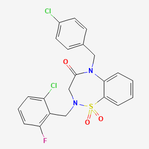 2-[(2-chloro-6-fluorophenyl)methyl]-5-[(4-chlorophenyl)methyl]-2,3,4,5-tetrahydro-1lambda6,2,5-benzothiadiazepine-1,1,4-trione
