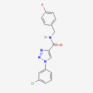 molecular formula C16H12ClFN4O B6512543 1-(3-chlorophenyl)-N-[(4-fluorophenyl)methyl]-1H-1,2,3-triazole-4-carboxamide CAS No. 951611-66-8