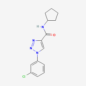 molecular formula C14H15ClN4O B6512556 1-(3-chlorophenyl)-N-cyclopentyl-1H-1,2,3-triazole-4-carboxamide CAS No. 951602-24-7