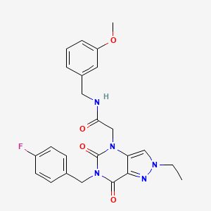 2-{2-ethyl-6-[(4-fluorophenyl)methyl]-5,7-dioxo-2H,4H,5H,6H,7H-pyrazolo[4,3-d]pyrimidin-4-yl}-N-[(3-methoxyphenyl)methyl]acetamide