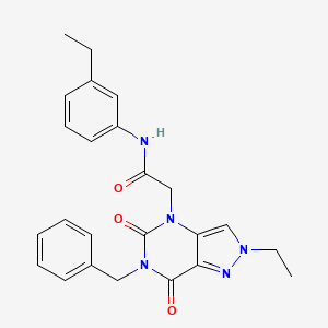 2-{6-benzyl-2-ethyl-5,7-dioxo-2H,4H,5H,6H,7H-pyrazolo[4,3-d]pyrimidin-4-yl}-N-(3-ethylphenyl)acetamide