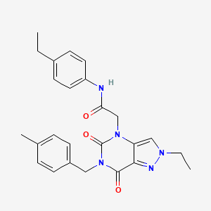 2-{2-ethyl-6-[(4-methylphenyl)methyl]-5,7-dioxo-2H,4H,5H,6H,7H-pyrazolo[4,3-d]pyrimidin-4-yl}-N-(4-ethylphenyl)acetamide