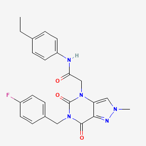 N-(4-ethylphenyl)-2-{6-[(4-fluorophenyl)methyl]-2-methyl-5,7-dioxo-2H,4H,5H,6H,7H-pyrazolo[4,3-d]pyrimidin-4-yl}acetamide