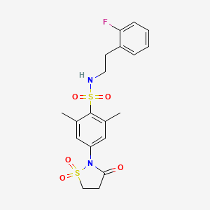 N-[2-(2-fluorophenyl)ethyl]-2,6-dimethyl-4-(1,1,3-trioxo-1lambda6,2-thiazolidin-2-yl)benzene-1-sulfonamide