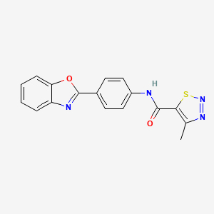 molecular formula C17H12N4O2S B6512669 N-[4-(1,3-benzoxazol-2-yl)phenyl]-4-methyl-1,2,3-thiadiazole-5-carboxamide CAS No. 915188-73-7