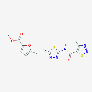 methyl 5-({[5-(4-methyl-1,2,3-thiadiazole-5-amido)-1,3,4-thiadiazol-2-yl]sulfanyl}methyl)furan-2-carboxylate