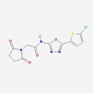 molecular formula C12H9ClN4O4S B6512697 N-[5-(5-chlorothiophen-2-yl)-1,3,4-oxadiazol-2-yl]-2-(2,5-dioxopyrrolidin-1-yl)acetamide CAS No. 865543-74-4