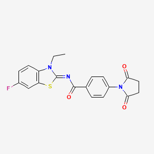 4-(2,5-dioxopyrrolidin-1-yl)-N-[(2E)-3-ethyl-6-fluoro-2,3-dihydro-1,3-benzothiazol-2-ylidene]benzamide