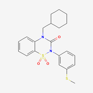molecular formula C21H24N2O3S2 B6512718 4-(cyclohexylmethyl)-2-[3-(methylsulfanyl)phenyl]-3,4-dihydro-2H-1??,2,4-benzothiadiazine-1,1,3-trione CAS No. 1534388-10-7