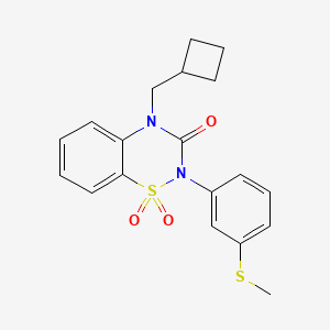 molecular formula C19H20N2O3S2 B6512721 4-(cyclobutylmethyl)-2-[3-(methylsulfanyl)phenyl]-3,4-dihydro-2H-1??,2,4-benzothiadiazine-1,1,3-trione CAS No. 1534388-09-4