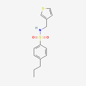 molecular formula C14H17NO2S2 B6512734 4-propyl-N-[(thiophen-3-yl)methyl]benzene-1-sulfonamide CAS No. 851774-93-1