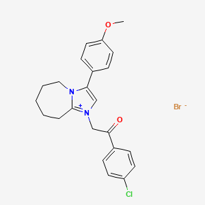 1-[2-(4-chlorophenyl)-2-oxoethyl]-3-(4-methoxyphenyl)-5H,6H,7H,8H,9H-imidazo[1,2-a]azepin-1-ium bromide