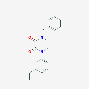 molecular formula C21H22N2O2 B6512756 1-[(2,5-dimethylphenyl)methyl]-4-(3-ethylphenyl)-1,2,3,4-tetrahydropyrazine-2,3-dione CAS No. 898419-26-6