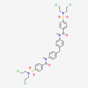 molecular formula C35H36Cl4N4O6S2 B6512769 4-[bis(2-chloroethyl)sulfamoyl]-N-{4-[(4-{4-[bis(2-chloroethyl)sulfamoyl]benzamido}phenyl)methyl]phenyl}benzamide CAS No. 325987-67-5