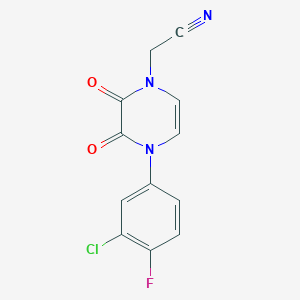 2-[4-(3-chloro-4-fluorophenyl)-2,3-dioxo-1,2,3,4-tetrahydropyrazin-1-yl]acetonitrile