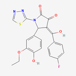 5-(3-ethoxy-4-hydroxyphenyl)-4-(4-fluorobenzoyl)-3-hydroxy-1-(1,3,4-thiadiazol-2-yl)-2,5-dihydro-1H-pyrrol-2-one