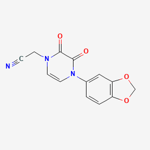 molecular formula C13H9N3O4 B6512797 2-[4-(2H-1,3-benzodioxol-5-yl)-2,3-dioxo-1,2,3,4-tetrahydropyrazin-1-yl]acetonitrile CAS No. 898419-46-0