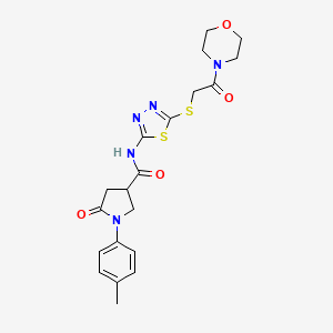 molecular formula C20H23N5O4S2 B6512811 1-(4-methylphenyl)-N-(5-{[2-(morpholin-4-yl)-2-oxoethyl]sulfanyl}-1,3,4-thiadiazol-2-yl)-5-oxopyrrolidine-3-carboxamide CAS No. 872538-48-2