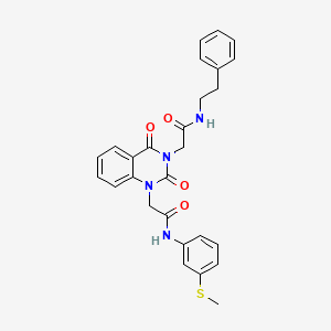 2-[1-({[3-(methylsulfanyl)phenyl]carbamoyl}methyl)-2,4-dioxo-1,2,3,4-tetrahydroquinazolin-3-yl]-N-(2-phenylethyl)acetamide