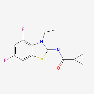 molecular formula C13H12F2N2OS B6512906 N-[(2Z)-3-ethyl-4,6-difluoro-2,3-dihydro-1,3-benzothiazol-2-ylidene]cyclopropanecarboxamide CAS No. 868375-35-3