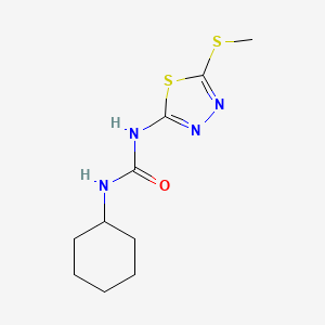 molecular formula C10H16N4OS2 B6512912 1-cyclohexyl-3-[5-(methylsulfanyl)-1,3,4-thiadiazol-2-yl]urea CAS No. 26861-48-3