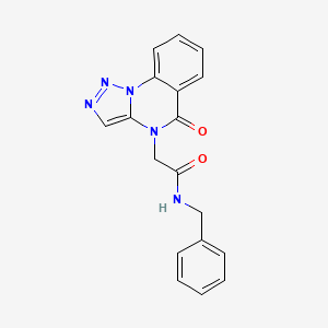 molecular formula C18H15N5O2 B6512919 N-benzyl-2-{5-oxo-4H,5H-[1,2,3]triazolo[1,5-a]quinazolin-4-yl}acetamide CAS No. 872207-49-3