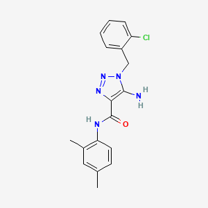 molecular formula C18H18ClN5O B6512932 5-amino-1-[(2-chlorophenyl)methyl]-N-(2,4-dimethylphenyl)-1H-1,2,3-triazole-4-carboxamide CAS No. 899737-14-5