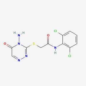 2-[(4-amino-5-oxo-4,5-dihydro-1,2,4-triazin-3-yl)sulfanyl]-N-(2,6-dichlorophenyl)acetamide