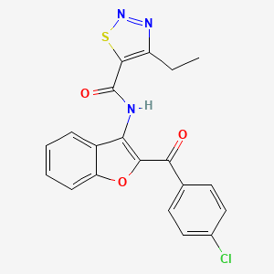 molecular formula C20H14ClN3O3S B6513031 N-[2-(4-chlorobenzoyl)-1-benzofuran-3-yl]-4-ethyl-1,2,3-thiadiazole-5-carboxamide CAS No. 899731-14-7