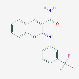 molecular formula C17H11F3N2O2 B6513044 (2Z)-2-{[3-(trifluoromethyl)phenyl]imino}-2H-chromene-3-carboxamide CAS No. 325856-69-7