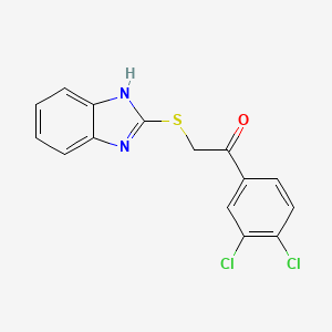 molecular formula C15H10Cl2N2OS B6513047 2-(1H-1,3-benzodiazol-2-ylsulfanyl)-1-(3,4-dichlorophenyl)ethan-1-one CAS No. 312928-86-2
