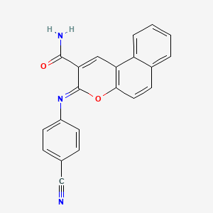 molecular formula C21H13N3O2 B6513055 (3Z)-3-[(4-cyanophenyl)imino]-3H-benzo[f]chromene-2-carboxamide CAS No. 314035-47-7