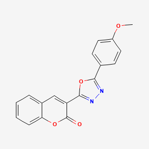 molecular formula C18H12N2O4 B6513065 3-[5-(4-methoxyphenyl)-1,3,4-oxadiazol-2-yl]-2H-chromen-2-one CAS No. 98986-43-7