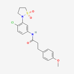 molecular formula C19H21ClN2O4S B6513072 N-[4-chloro-3-(1,1-dioxo-1lambda6,2-thiazolidin-2-yl)phenyl]-3-(4-methoxyphenyl)propanamide CAS No. 946216-69-9