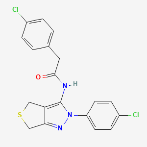 2-(4-chlorophenyl)-N-[2-(4-chlorophenyl)-2H,4H,6H-thieno[3,4-c]pyrazol-3-yl]acetamide