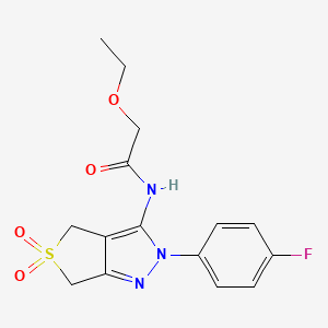 molecular formula C15H16FN3O4S B6513082 2-ethoxy-N-[2-(4-fluorophenyl)-5,5-dioxo-2H,4H,6H-5lambda6-thieno[3,4-c]pyrazol-3-yl]acetamide CAS No. 893934-42-4