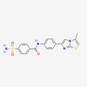 molecular formula C19H16N4O3S2 B6513084 N-(4-{3-methylimidazo[2,1-b][1,3]thiazol-6-yl}phenyl)-4-sulfamoylbenzamide CAS No. 893985-52-9