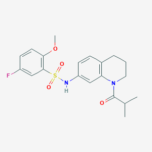 molecular formula C20H23FN2O4S B6513130 5-fluoro-2-methoxy-N-[1-(2-methylpropanoyl)-1,2,3,4-tetrahydroquinolin-7-yl]benzene-1-sulfonamide CAS No. 1171987-03-3