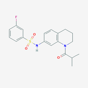 molecular formula C19H21FN2O3S B6513136 3-fluoro-N-[1-(2-methylpropanoyl)-1,2,3,4-tetrahydroquinolin-7-yl]benzene-1-sulfonamide CAS No. 1005301-00-7