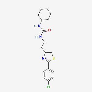 molecular formula C18H22ClN3OS B6513161 3-{2-[2-(4-chlorophenyl)-1,3-thiazol-4-yl]ethyl}-1-cyclohexylurea CAS No. 1208529-82-1