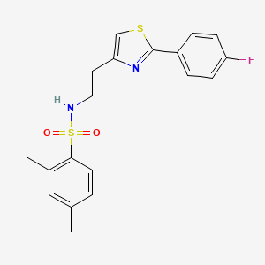 molecular formula C19H19FN2O2S2 B6513168 N-{2-[2-(4-fluorophenyl)-1,3-thiazol-4-yl]ethyl}-2,4-dimethylbenzene-1-sulfonamide CAS No. 923112-87-2