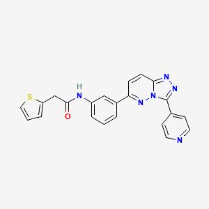 molecular formula C22H16N6OS B6513192 N-{3-[3-(pyridin-4-yl)-[1,2,4]triazolo[4,3-b]pyridazin-6-yl]phenyl}-2-(thiophen-2-yl)acetamide CAS No. 894066-16-1